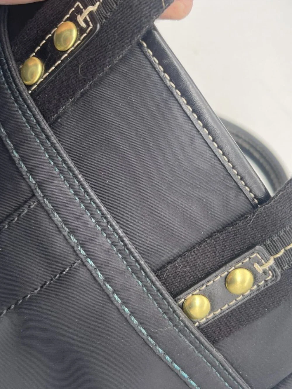Coach Mini Hampton Tote Black Nylon Leather Accents F10694 Y2K